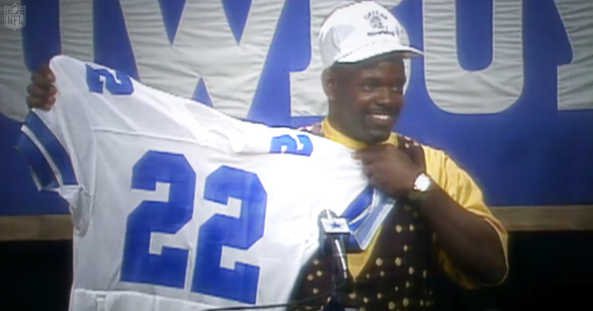 Picture: Emmitt Smith drafted in 1990 by Dallas Cowboys