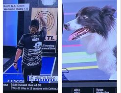 Picture: ESPN shows knife throwing, dog relay races