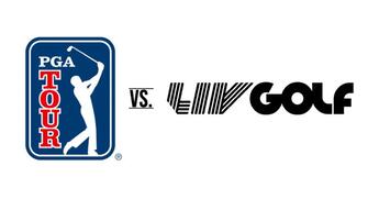 Picture: PGA Tour and LIV Golf logos