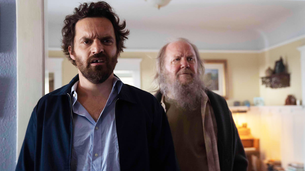 Picture: Jake Johnson and Biff Wiff in Self Reliance