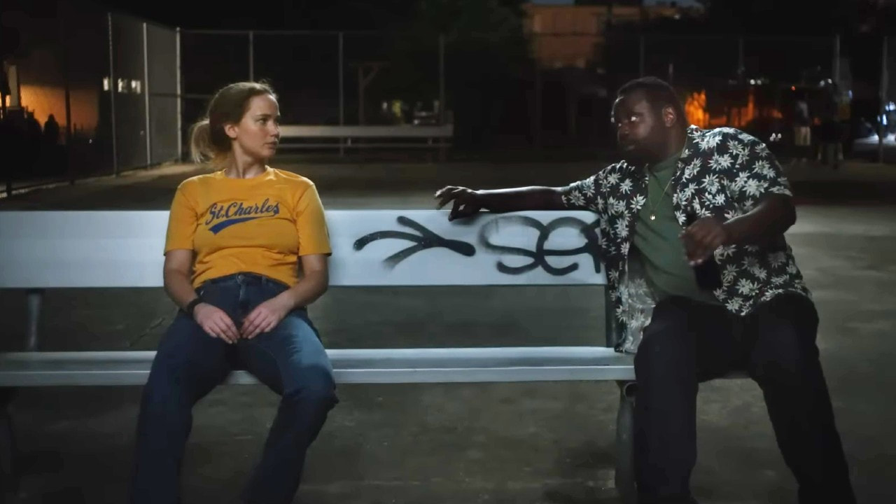 Picture: Jennifer Lawrence and Brian Tyree Henry in 
