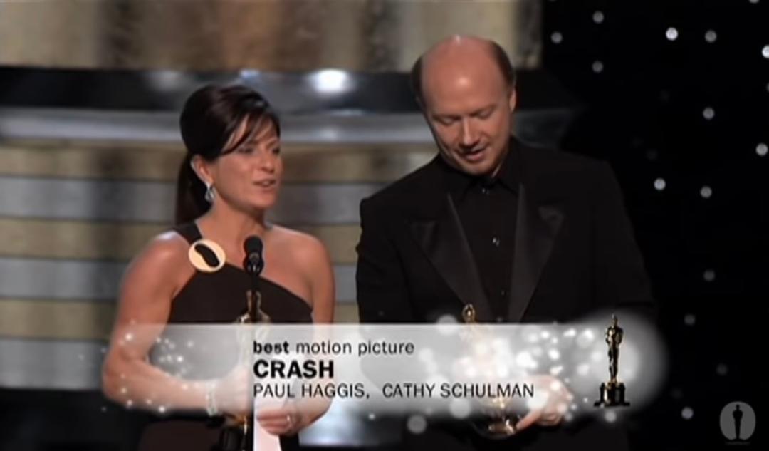 Picture: Paul Haggis and Cathy Schulman accept Best Picture for Crash.