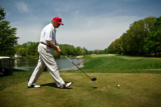 Picture: President Donald Trump teeing off 