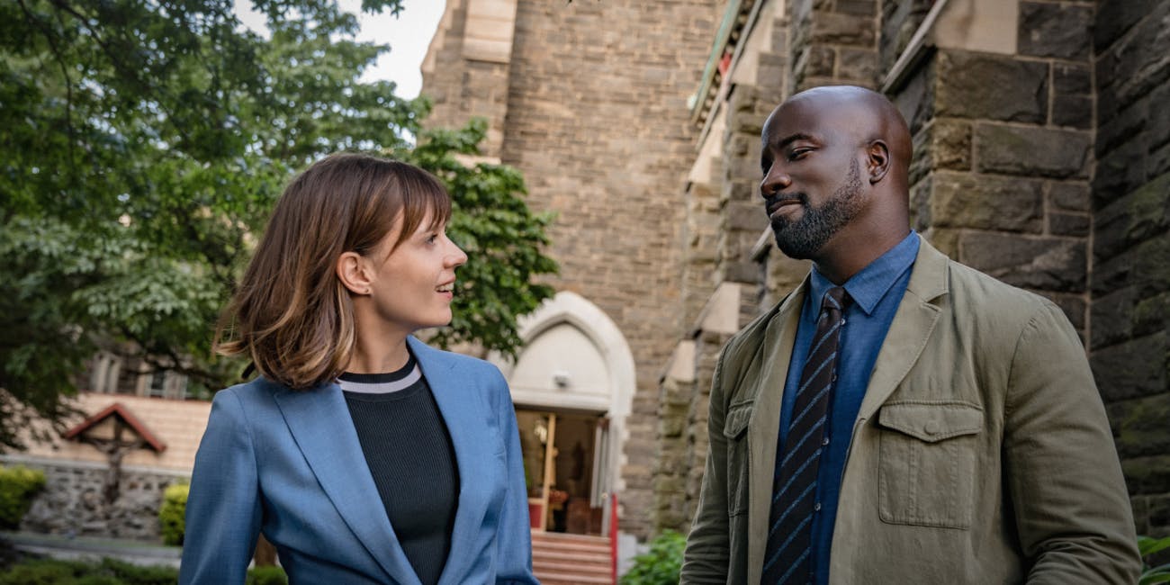 Picture: Katja Herbers and Mike Colter in CBS's Evil