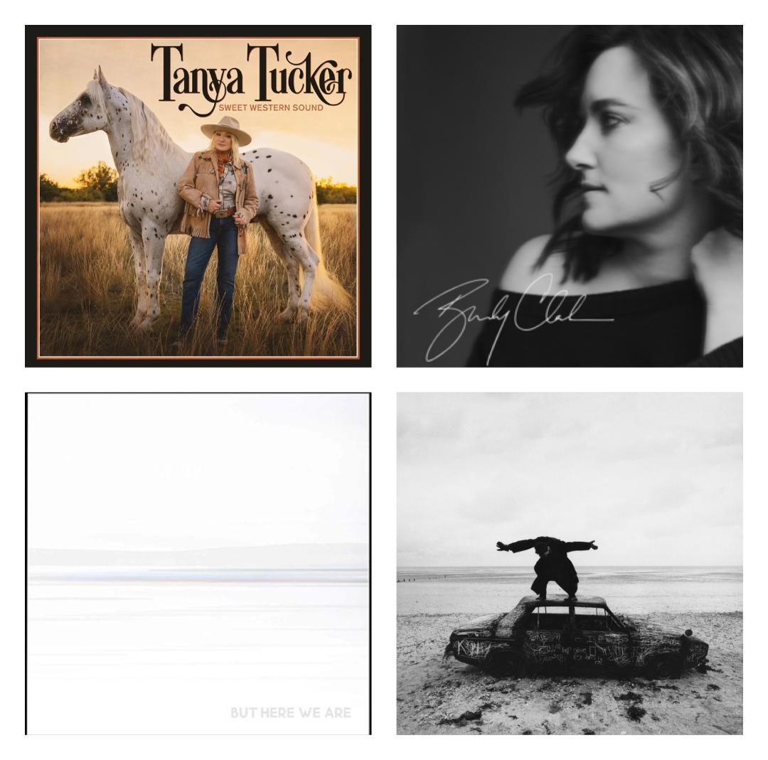 Picture: Album Covers for Tanya Tucker (upper left), Brandy Clark (upper right), Foo Fighters (lower left) and The 1975 (bottom right)
