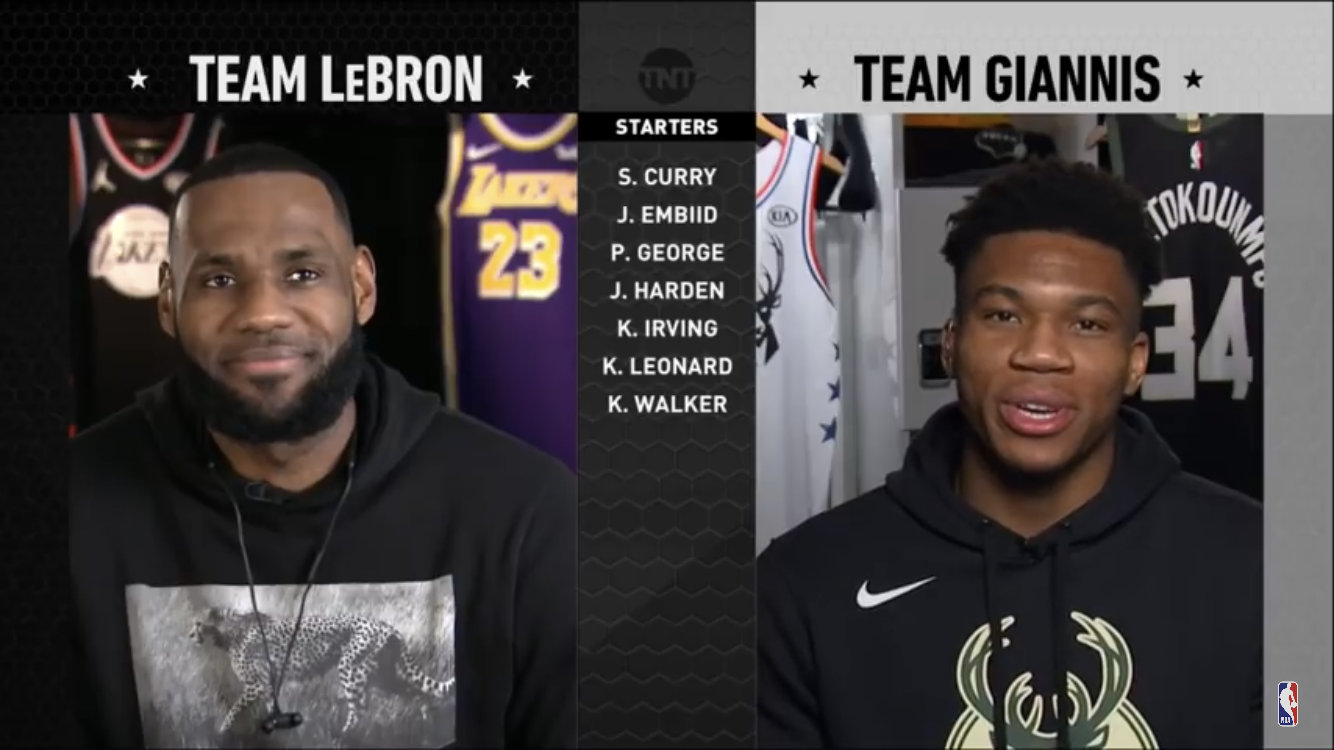 Picture: LeBron James, left, and Giannis Antetokounmpo