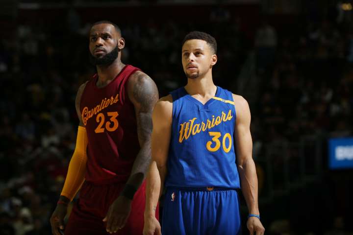 Picture: LeBron James, left, and Stephen Curry