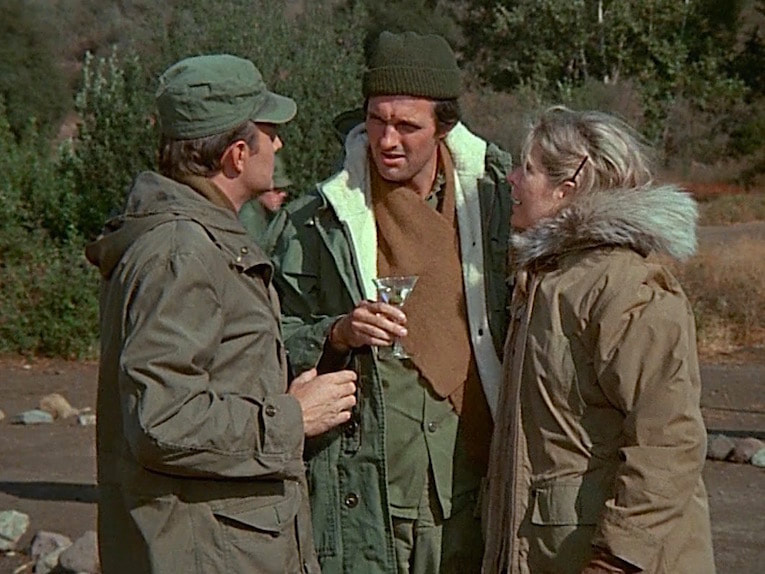Picture: from left to right - Larry Linville, Alan Alda and Loretta Swit in 