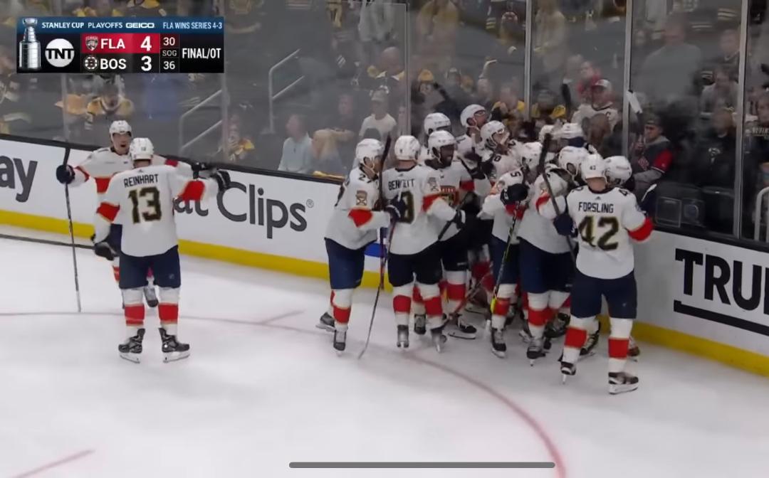 Picture: Florida Panthers celebrate upsetting Boston Bruins in NHL Stanley Cup Playoffs. 