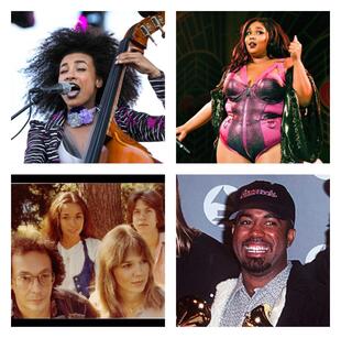 Picture: Top Left - Esperanza Spalding, Top Right - Lizzo, Bottom Left - Starland Vocal Band, Bottom Right - Darius Rucker of Hootie & the Blowfish