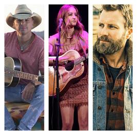 Picture: from left to right - Kenny Chesney, Margo Price and Dierks Bentley