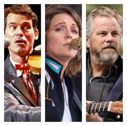 Picture: from left to right - Ketch Secor of Old Crow Medicine Show, Brandi Carlile and Robert Earl Keen