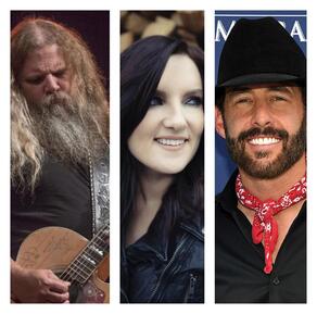 Picture: left to right - Jamey Johnson, Brandy Clark and Aaron Watson