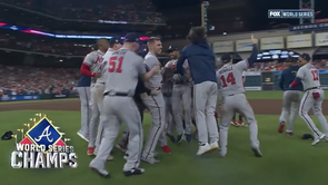 Picture: The Atlanta Braves celebrate winning the 2021 World Series
