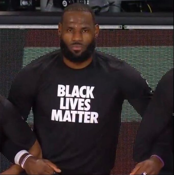 Picture: LeBron James wearing a Black Lives Matter shirt 