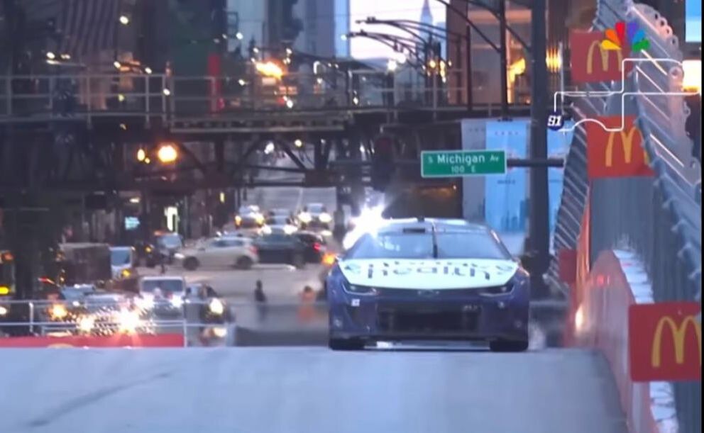 Picture: Shane van Gisbergen drives on streets of Chicago on his way to winning in his first NASCAR race. 