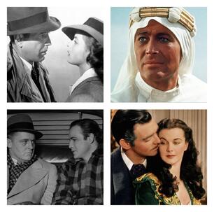 Picture: Top Left - Humphrey Bogart and Ingrid Bergman in 