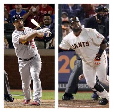 Picture: Albert Pujols and Pablo Sandoval
