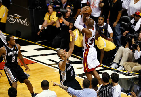 Picture: Ray Allen takes three in 2013 NBA Finals
