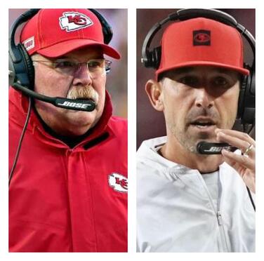 Picture: Andy Reid and Kyle Shanahan