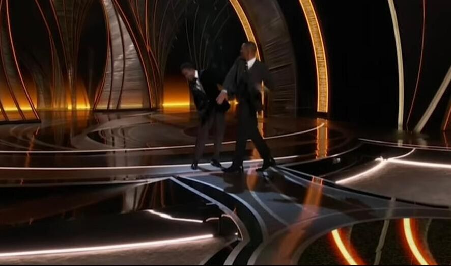 Picture: Will Smith slaps presenter Chris Rock on Oscars stage.