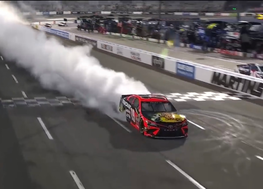 Picture: Martin Truex Jr. celebrates win with burnout at Martinsville 