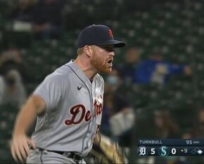 Picture: Detroit Tigers pitcher Spencer Turnbull celebrating his no-hitter