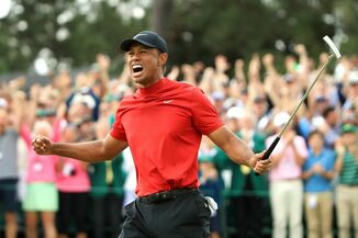 Picture: Tiger Woods celebrates winning the 2019 Masters