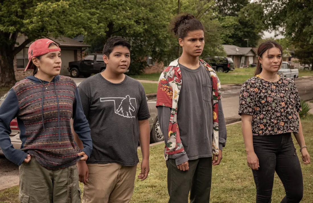 Picture:  Devery Jacobs, D’Pharaoh Woon-A-Tai, Paulina Alexis and Lane Factor in Reservation Dogs