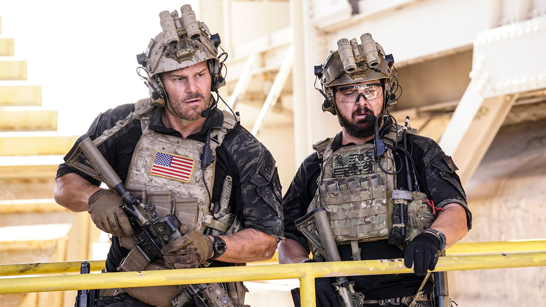 Picture: David Boreanaz and A.J. Buckley in CBS's SEAL Team
