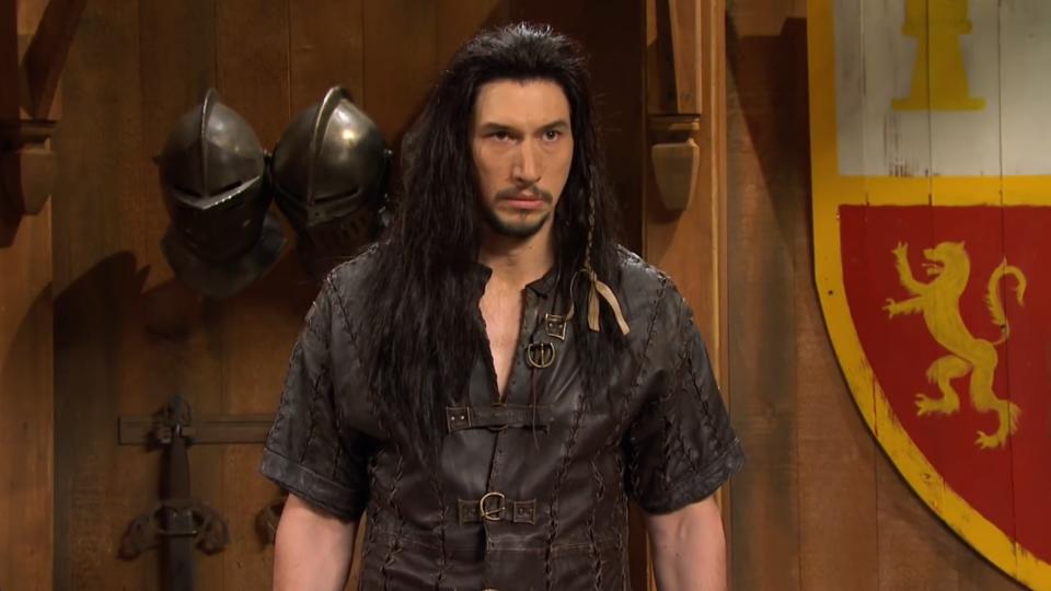 Picture: Adam Driver in a Medievel Times sketch of SNL