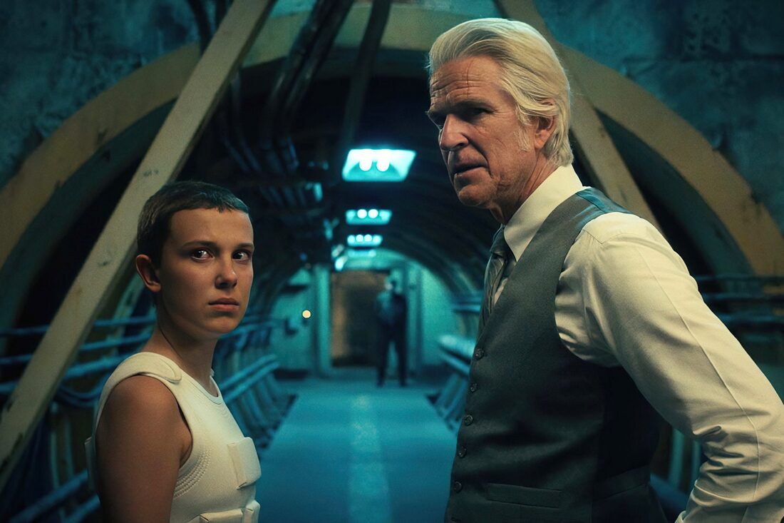 Picture: Millie Bobby Brown and Matthew Modine in Stranger Things 