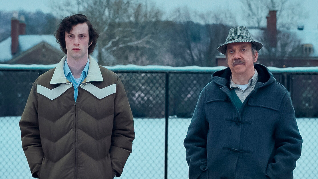 Picture: Dominic Sessa and Paul Giamatti in The Holdovers 