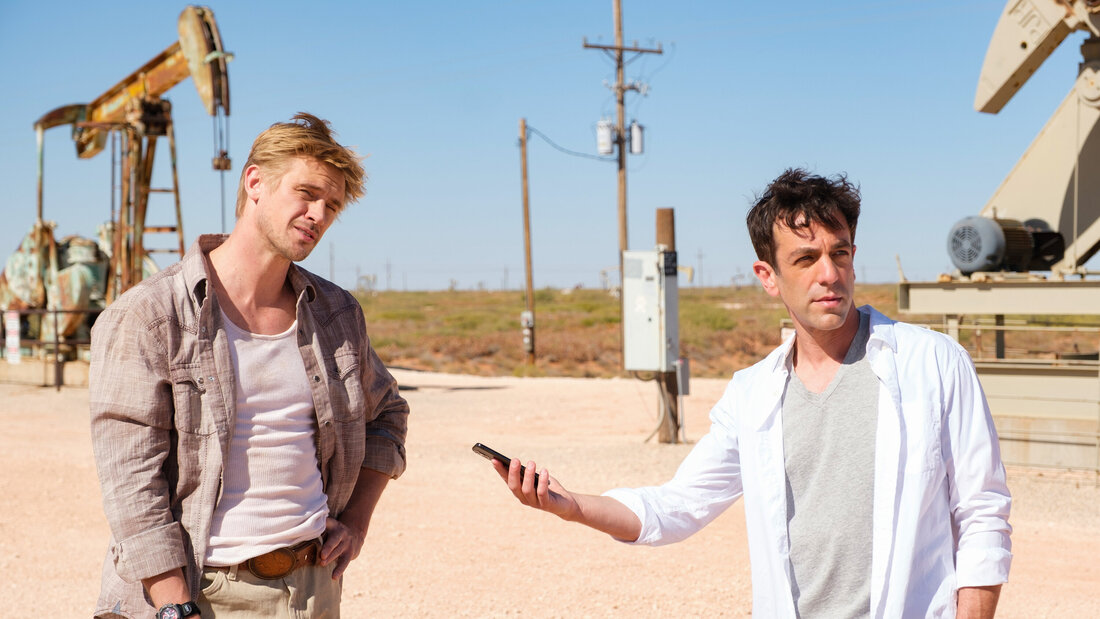 Picture: Boyd Holbrook and BJ Novak in Vengeance 